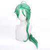 Anime Wig Genshin Impact Atractylodes Bag Green Fried Dough Twists Braid Dull Hair Bangs Long Cosplay