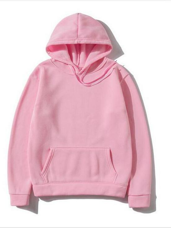 Herbst/Winter Unisex Plus Samt Dick Einfarbig Lockerer Hoodie