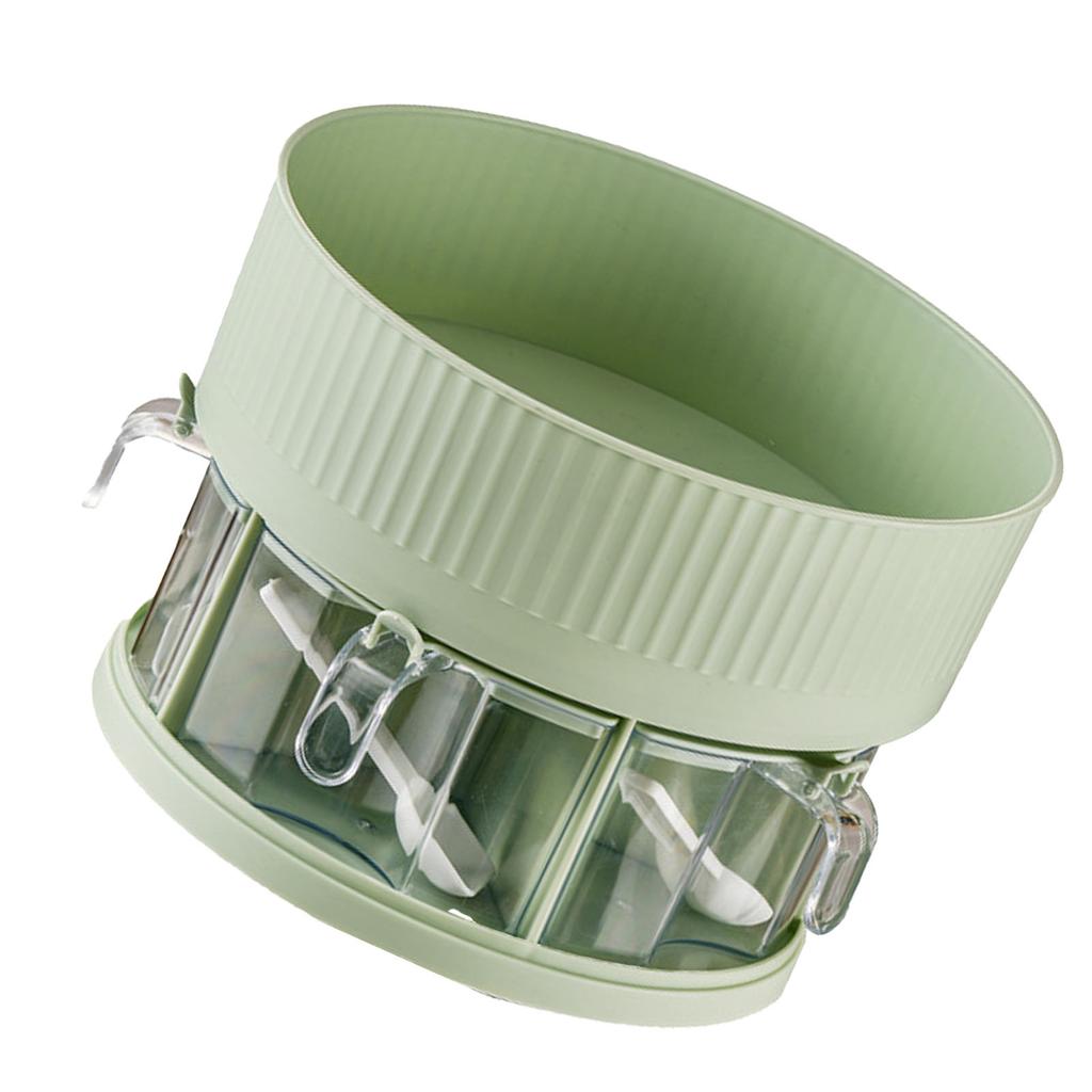 Kitchen Spice Turntable Organizer 2 Tier Plastic 360 Degree Rotation Multifunctional Seasoning Storage Rack for Cabinet