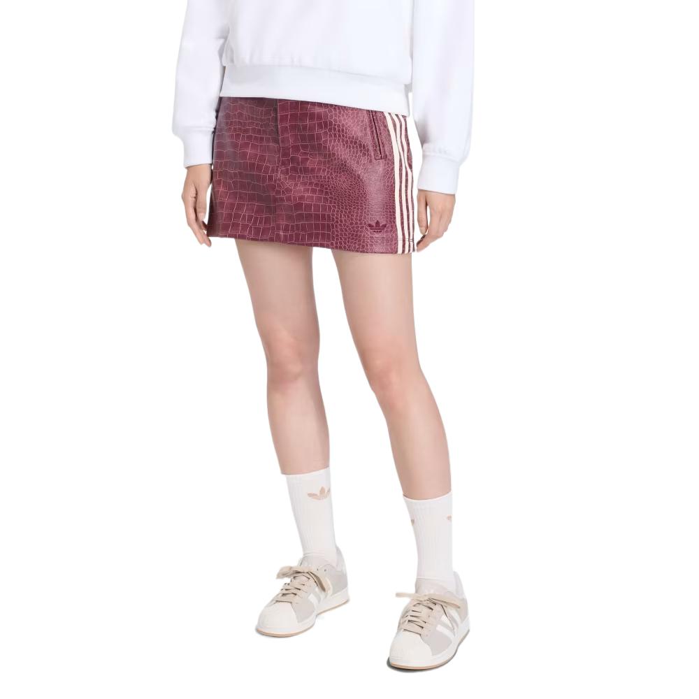 Adidas Originals Solid Color Striped Button Leather Mini Skirt Women Skirts KD8785