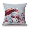Decorazione di Natale Pupazzo di Neve Orso Carino Arte di Natale Cuscino da Divano Accogliente Federa Quadrata Cotone Lino Copricuscino per Sedile Auto