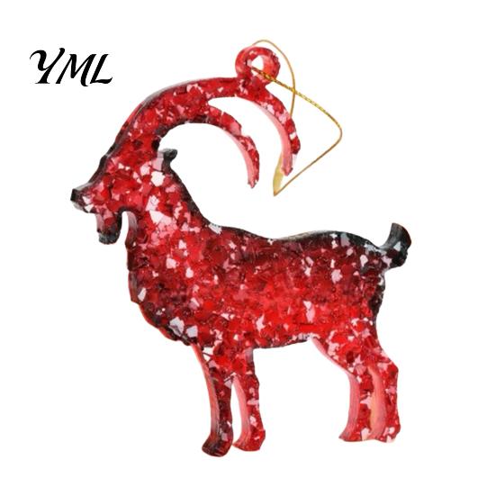 Christmas Gift for Friends Goat Tree Hanging Ornaments, Decorative 2D Flat Acrylic Themed Craft Supplies Pendant Holiday Party Home Decor, Lightweight