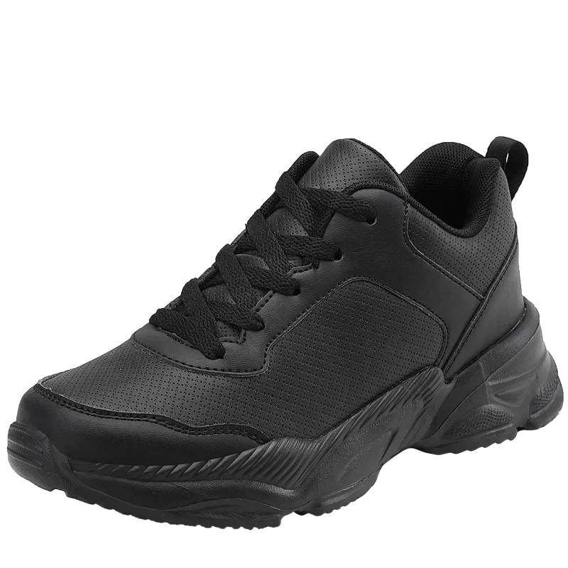 Thick Bottom Non-Slip Jogging Shoes Ladies High Quality Sports Leather Waterproof Running Shoes Women Fitness Casual Sneakers