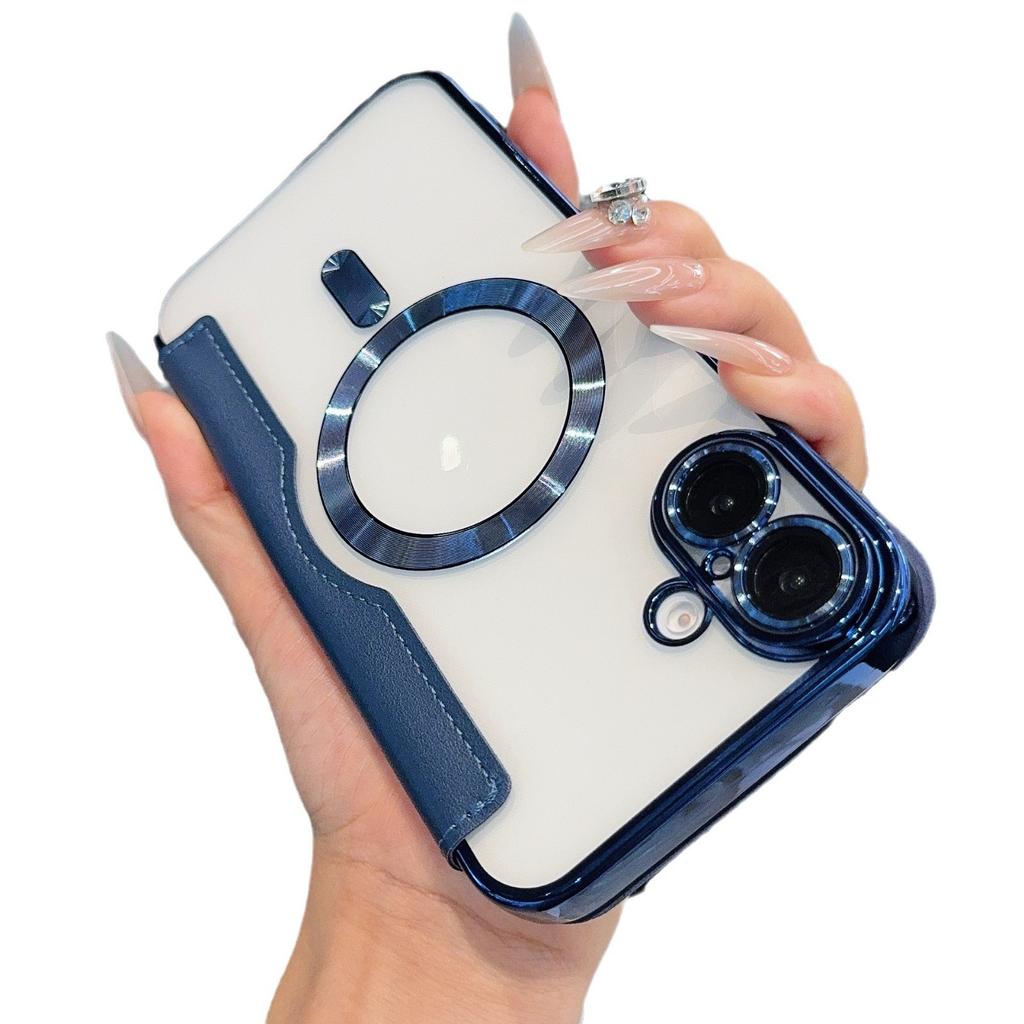 IPhone 16 Flip Leather Case Se4 Is Suitable for Apple 15 Promax Mobile Phone Case 14 Electroplated Magnetic Suction 13