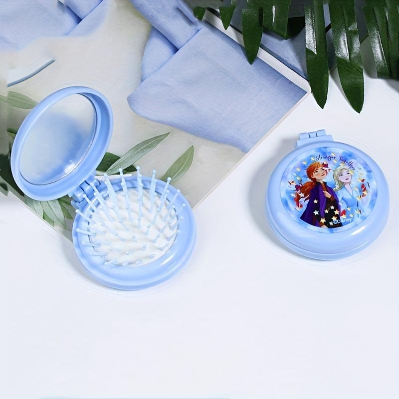 Disney Frozen Themed Comb Makeup Mirror 2-in-1 Mini Mirror Portable Hand Mirror Foldable Mini Hand Mirror Folding Pocket Mirror Suitable for Travel 2-in-1