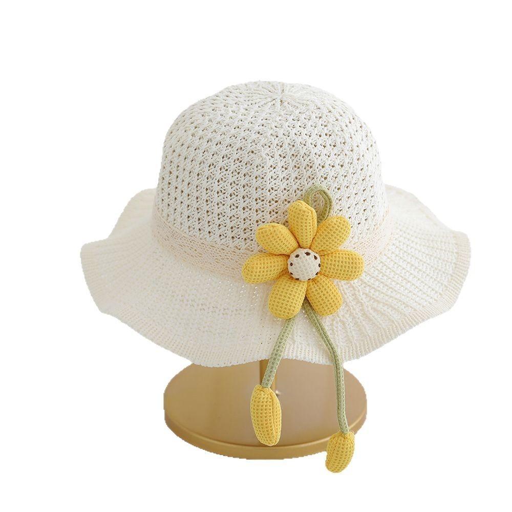 Kids Sunhat With Wide Brim And Breathable Paper Grass Material For Summer Outdoor Activities