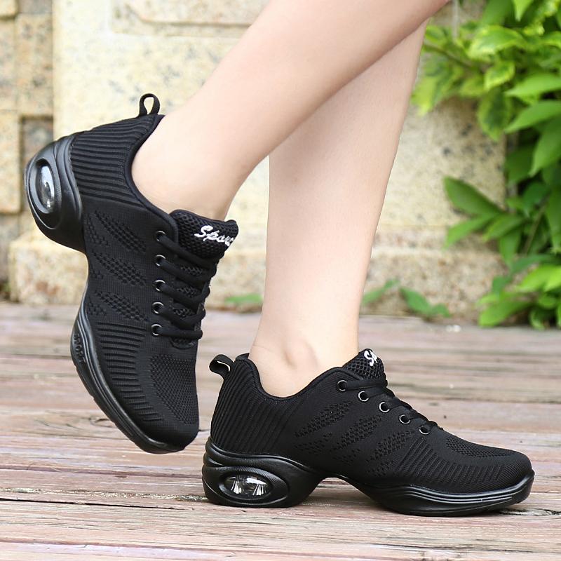 Women Dance Shoes Jazz Ballroom Dancing Comfortable Lady PU Soft Outsole Training Breathable Modern Tango Dance Sneakers