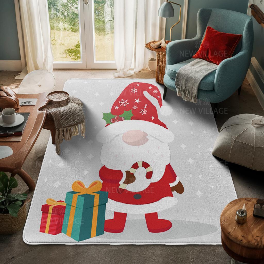 House Entrance Carpet Home Door Mat Living Room Bath Foot Bathroom Non-slip Water Absorption Rugs Bath Merry Christmas Winter