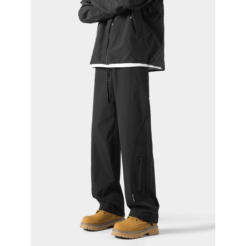 Hip-Hop Outdoor Sports Waterproof Hiking Pants for Men and Women, Winter Fleece-Lined Thickened Trendy Brand Versatile Straight-Leg Casual Long Pants