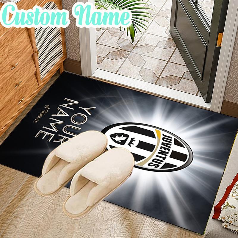 Custom Name Juventus Football Crest Rug Office Rug Chair Mat Non Slip Carpet Rugs for Bedrooms Dining Room Living Room Home Decor gifts