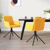 VidaXL Swivel Dining Chairs 2 Pcs Yellow Velvet 344797