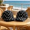 Black And White Polka Dot Baseball Cap Unisex Breathable Sun Protection Hat For Adults