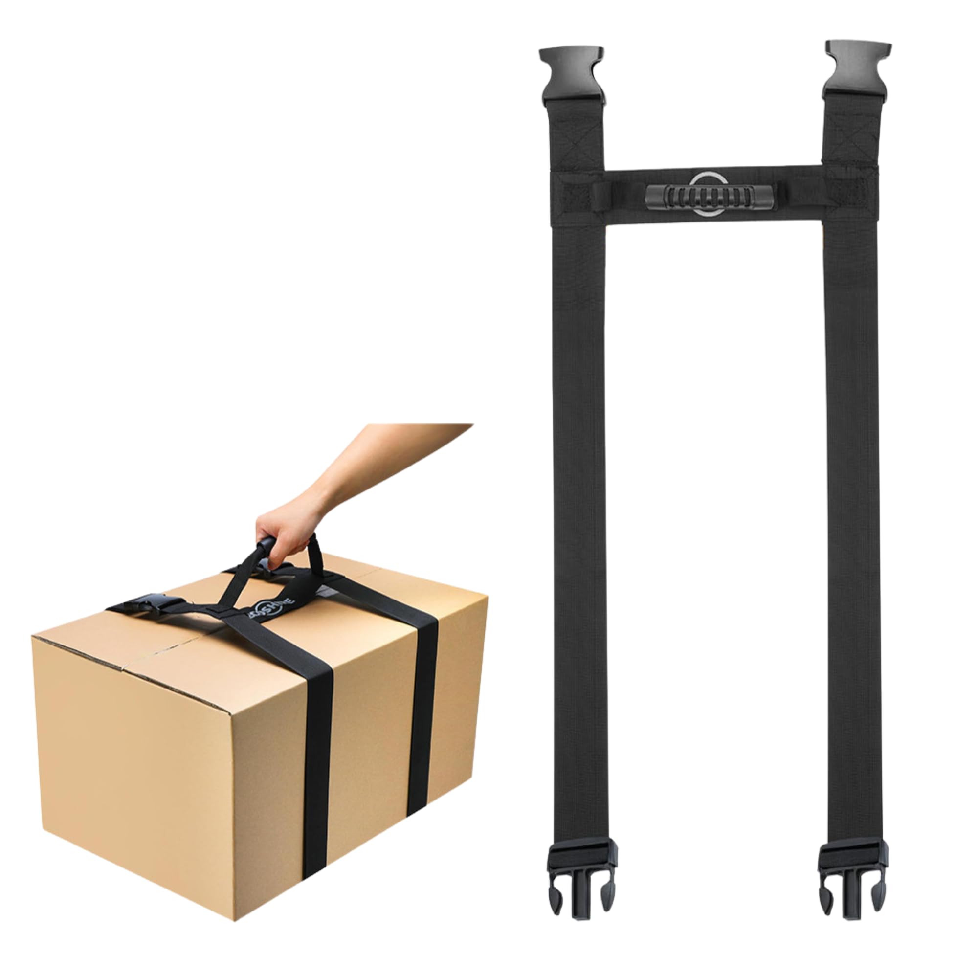 

NASSIA Carrying Belt for Cardboard Boxes, Moving, and Transport, Single-Person, Stable and Durable (206cm)