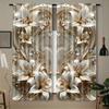 2 Pcs Elegant 3D Lily Curtains – Modern Sheer Window Treatment with Rod Pocket for Bedroom Living Room Kitchen Office All Rooms