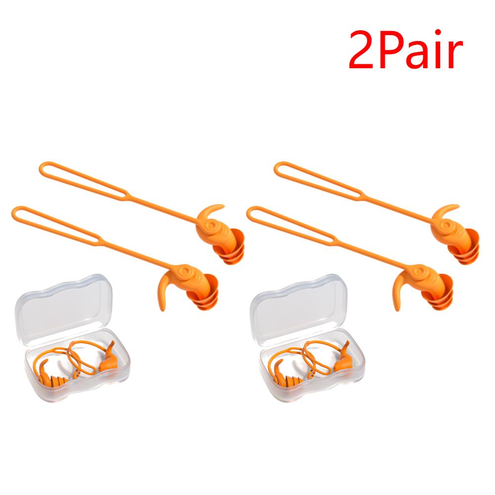 

2-5Pair Waterproof 3 Layer Anti-Noise Earplugs Silicone Ear Protection Earplugs Washable Swimming Ear Plug for Hearing Safety