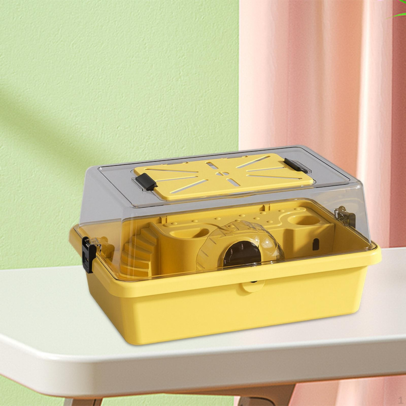 

Клетка для хомяка, двухслойная, роскошная, дышащая, для мелких животных, вентиляция с открывающимся верхом жёлтый