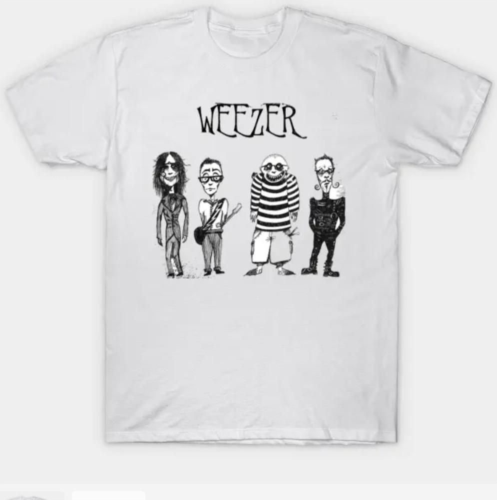 Weezer Взрослый Маленький-3XL XXXL Белый Американская Рок-группа Унисекс Футболка S