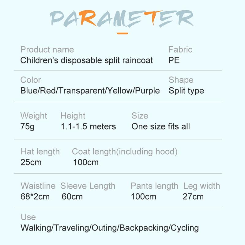 Child Disposable Raincoat Outdoor Hiking Rafting Mountaineering Water Projects With Disposable Rain Poncho