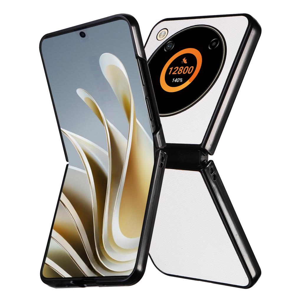 For ZTE Libero Flip A304ZT/nubia Flip 5G Case Litchi Texture PU Leather Coated PC Phone Shell