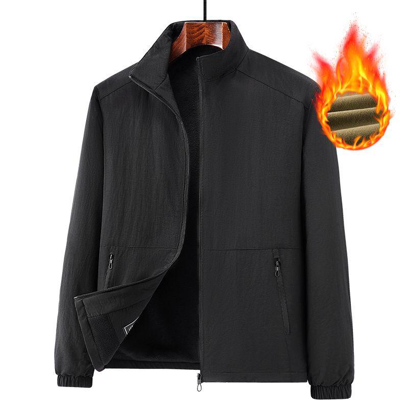 2024 Autumn Men's Outdoor Casual Jacket for Middle-Aged & Elderly with Stand-Up Collar