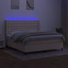 VidaXL Slatted Bed Base with Mattress and LED, Upholstered Bed, Double Bed, Adult Bed for Interior Bedroom, 3138658