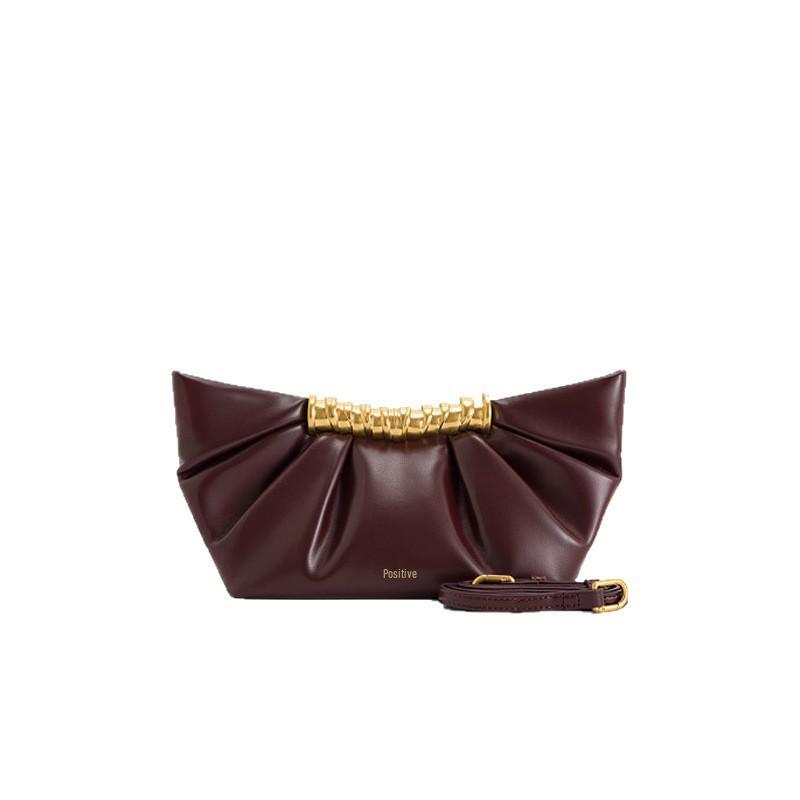 Bolso de mano plisado metálico JW PEI Leia - Bolso cruzado de noche a la moda