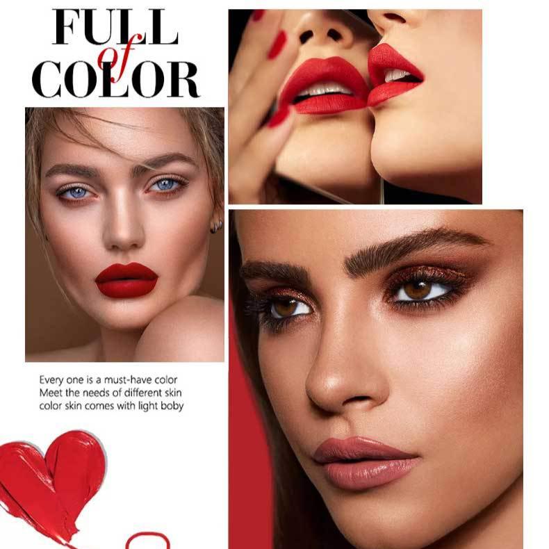 Aksamitna Pomadka Bogato Pigmentowana, Nawilżająca Formuła Błyszczyk Nierozmazujący się Długotrwały Lakier do Ust Makijaż Ust Prezent dla Kobiet