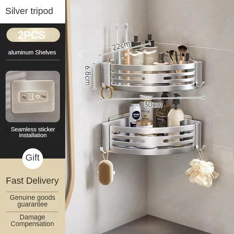 Badezimmerregale aus Aluminiumlegierung Stanzfrei Verdicktes Dreieck Wandmontiertes Eckregal Badezimmerzubehör Duschorganizer