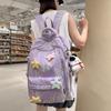 Colorful Embroidery Student Schoolbag Women's Large Capacity Backpack Campus Girls Backpack