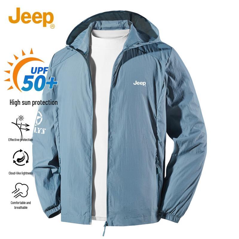 JEEP Men s Summer UV Protection Hooded Outdoor Jacket 5XL