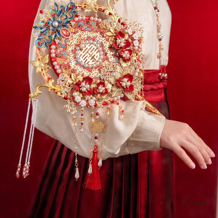 Ming Style Chinese Wedding Fan DIY Kit: Handmade Bride's Accessory