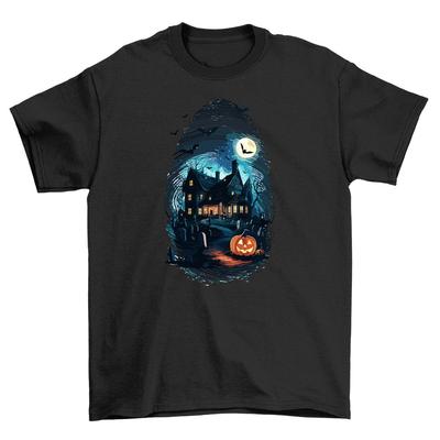 Halloween_220 Haunted House Tee - Spooktacular and Hilarious! Funny Unisex Print