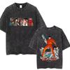 2026 Summer Fashion Trendy Tee Washed Retro Japanese Anime Akira Print Cotton Men Woment Tshirt Y2k Hip Hop Streetwear Tshirt