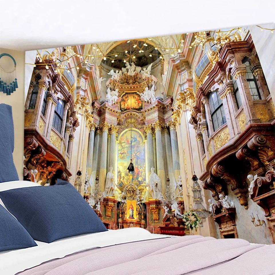 Vienna Christian Church Tapestry Home Boho Decor Witchcraft Wall Art Mural Drop Wall Cloth Christ Lord Angel Wall Tapestry