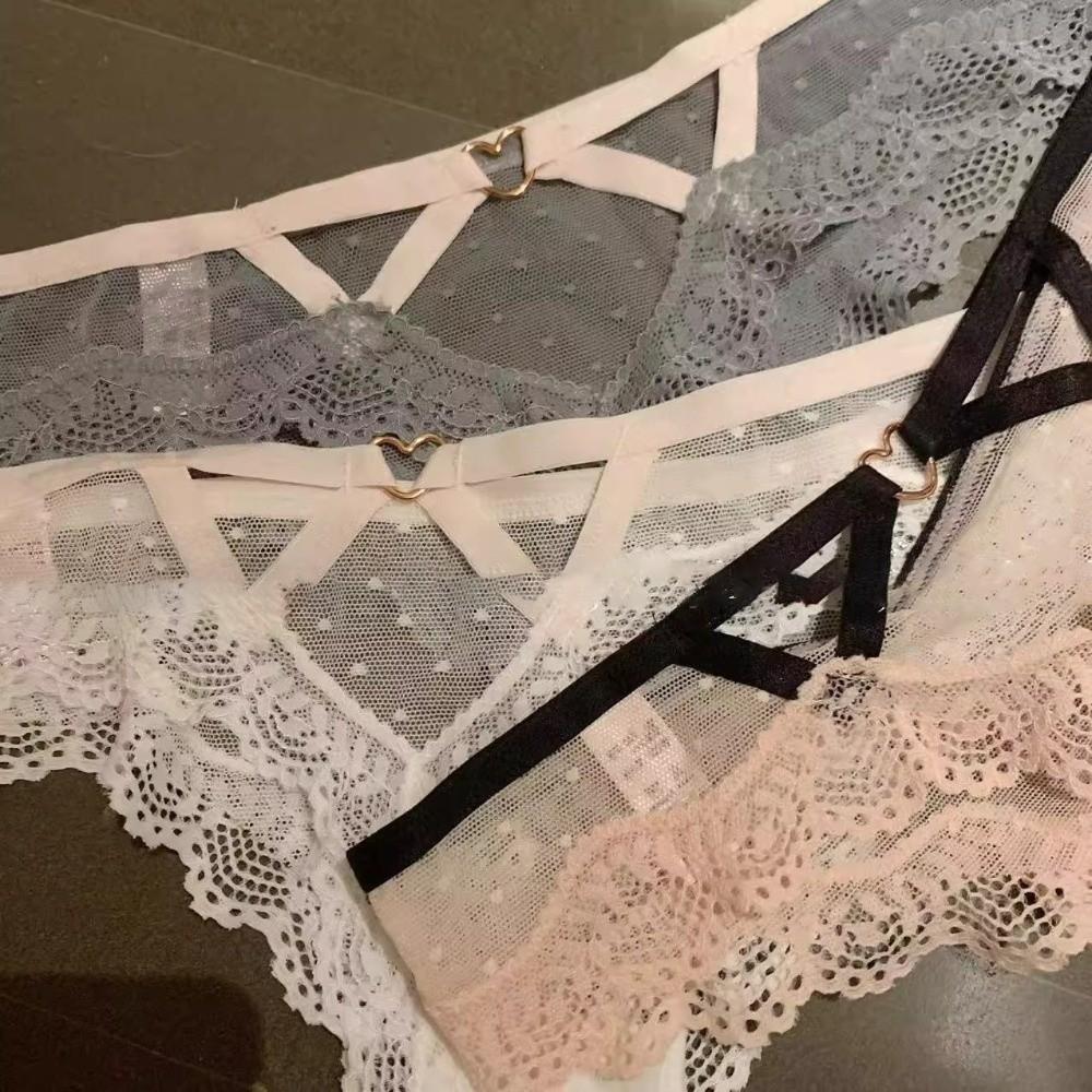 Low Waist Lace Panties Thong Mesh Lace Briefs Sweet Underwear for Women  Lady