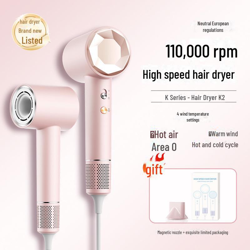 High-Speed Brushless Motor Hair Dryer with Negative Ion Technology and Digital Temperature Display