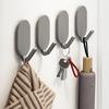 5PCS No Drilling Sticky Wall Hooks Self Adhesive Wall Mounted Key Holder  Bathroom Accessories