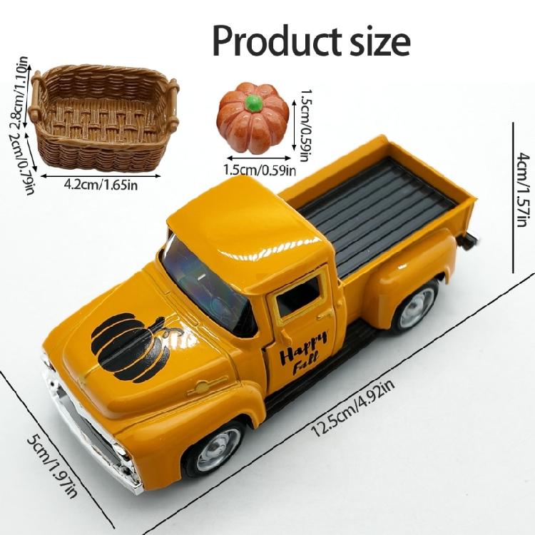 Fall Tiered Tray Decors Metal Truck with Fake Pumpkins Farmhouse Tiered Tray Decors for Thanksgiving Party Home Kitchens
