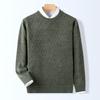 Comfortable Men'S European Cotton Lint Jacquard Sweater Autumn And Winter Crew Neck Jacquard Knitted Sweater Thickened Warm Sweater