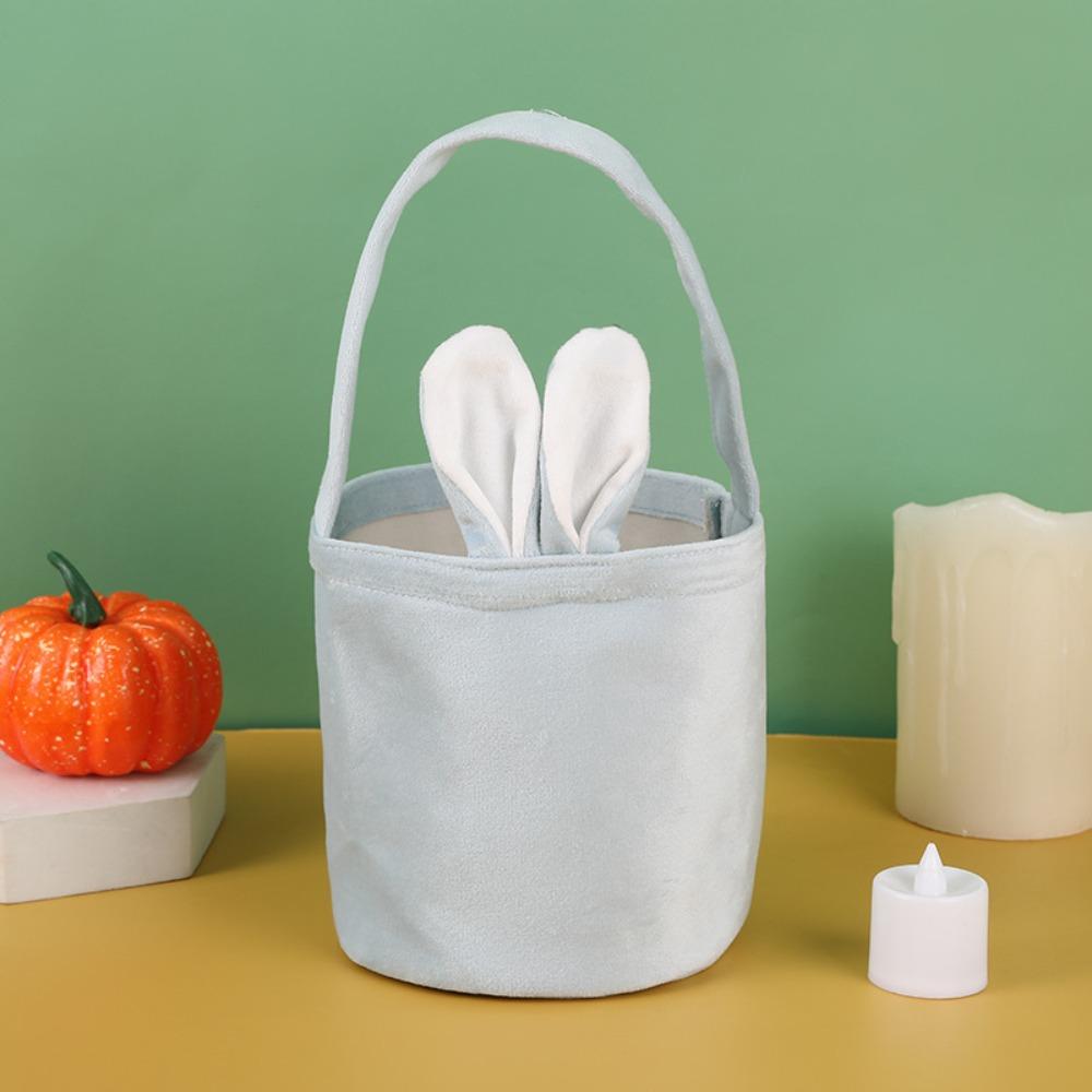 Easter Storage Basket Colorful Easter Egg Handbag New Bunny Ears Candy Handbag  Gift Giving