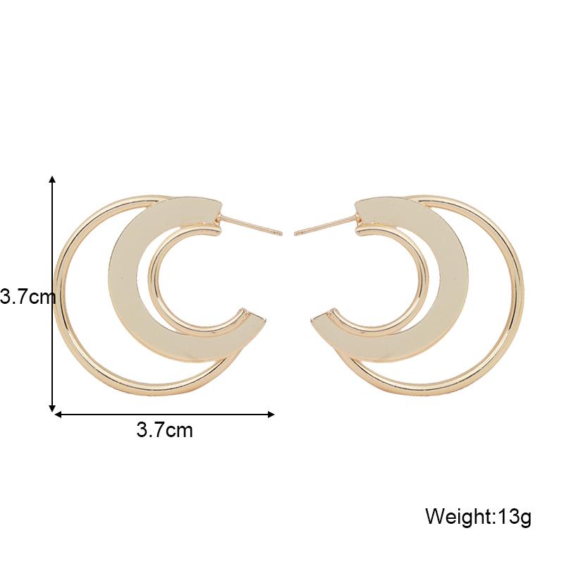 Exaggerate Big Wide C Shaped Gold Color Geometry Drop Earrings for Women Brincos Simple Party Jewelry