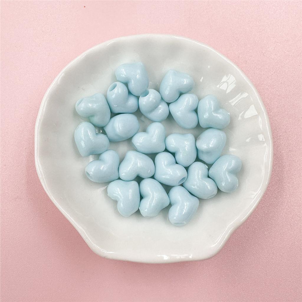 10*11.5mm 20PCS  Acrylic Heart Solid Color Loose Beads Handmade Material for DIY Bracelets Jewelry Making Necklace Fashion Accessories