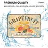 Vintage Metal Tin Sign Kitchen Wall Decor 8x12 Inch Retro Grapefruit Juice Bar Art