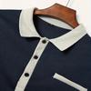 Frühling und Herbst Herren Langarm Poloshirt Business Casual Mode Klassisch Reverskragen Hemd Europäisch und Amerikanisch Übergröße