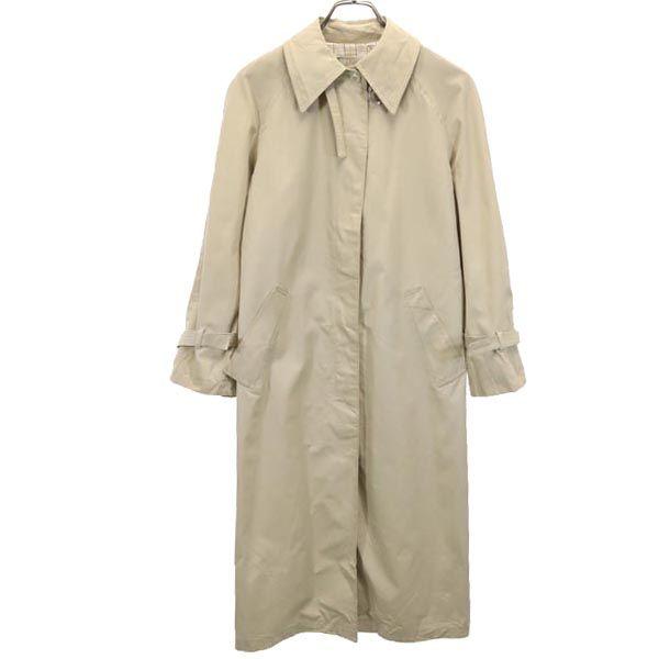 LONDON FOG 80s Vintage Long Sleeve Trench Coat 8 Khaki Back Check Women Used