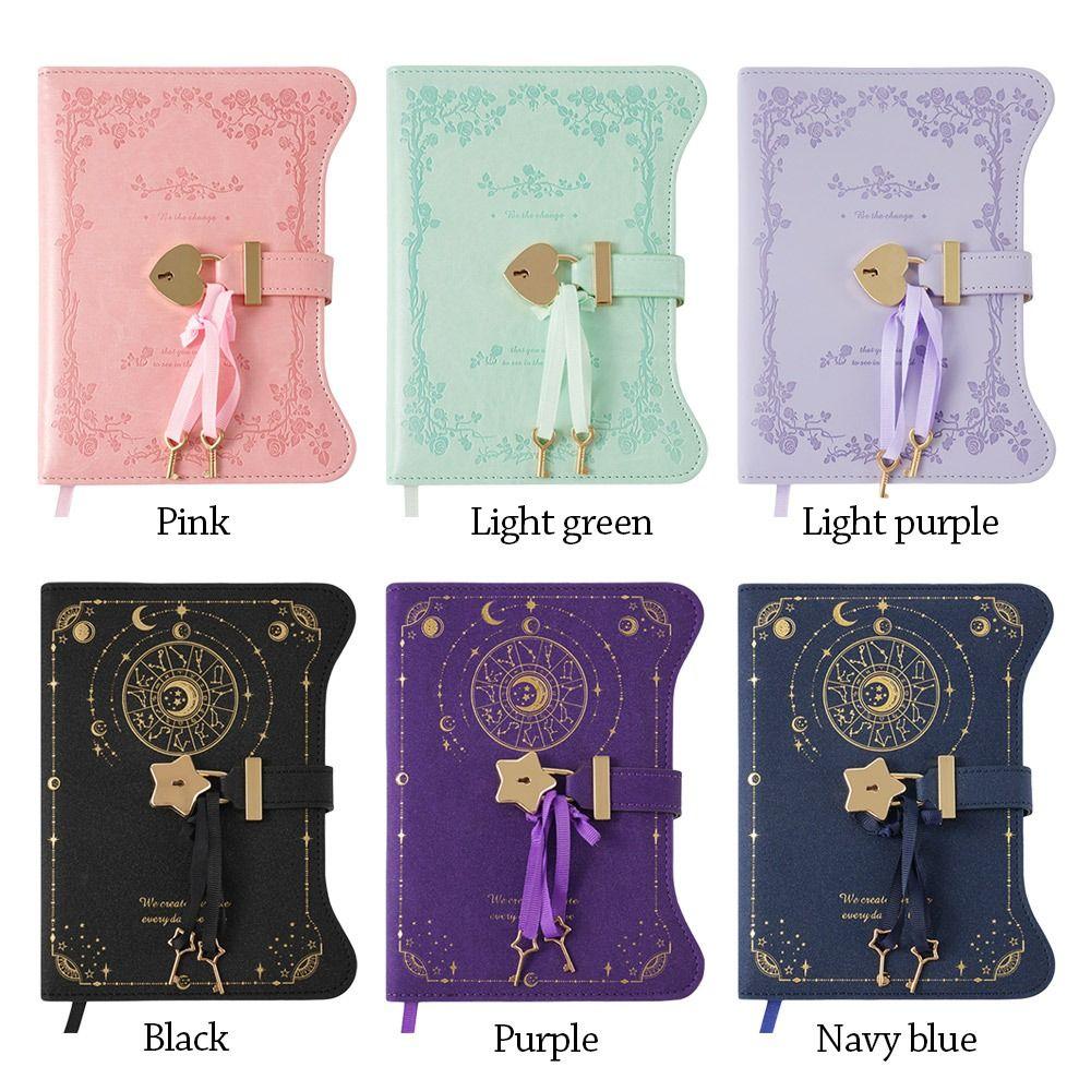 Notizbuch im B6-Format mit Liebesschloss-Schlüsseln Schul- Bürobedarf Einfaches Tagebuch-Notizbuch