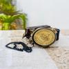 5.08 Cm Brass Engraved Compass with Leather Case Gift for Traveler, Christmas Gift Compass, Anniversary, Gift for Him, Gift for My Son