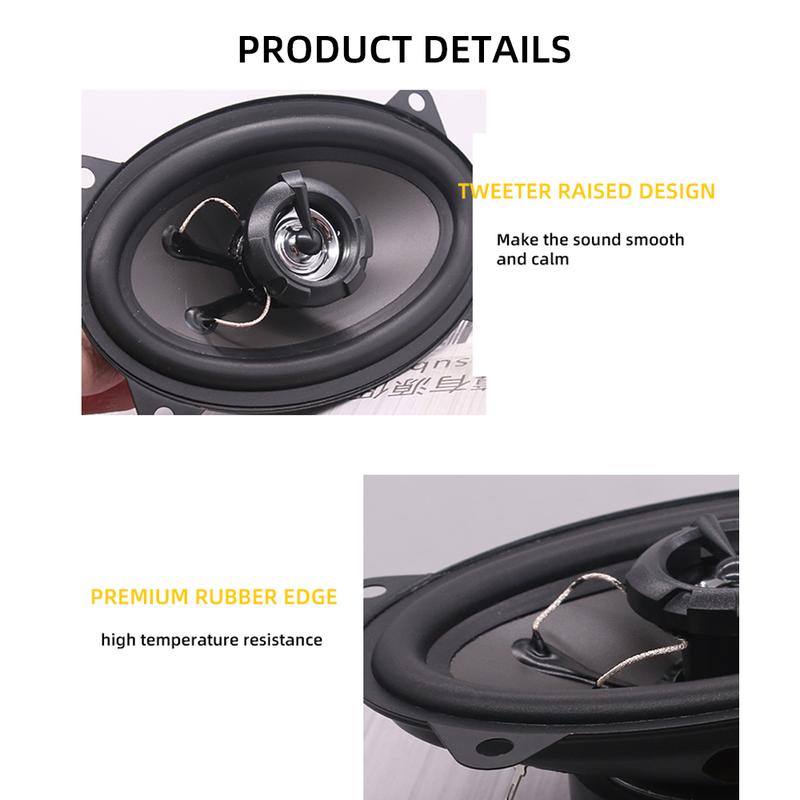 1Pair Universal Car Coaxial Speakers 4*6 Inch High Power Car Audio Stereo Speakers Full Range Audio Non-Destructive Tallation