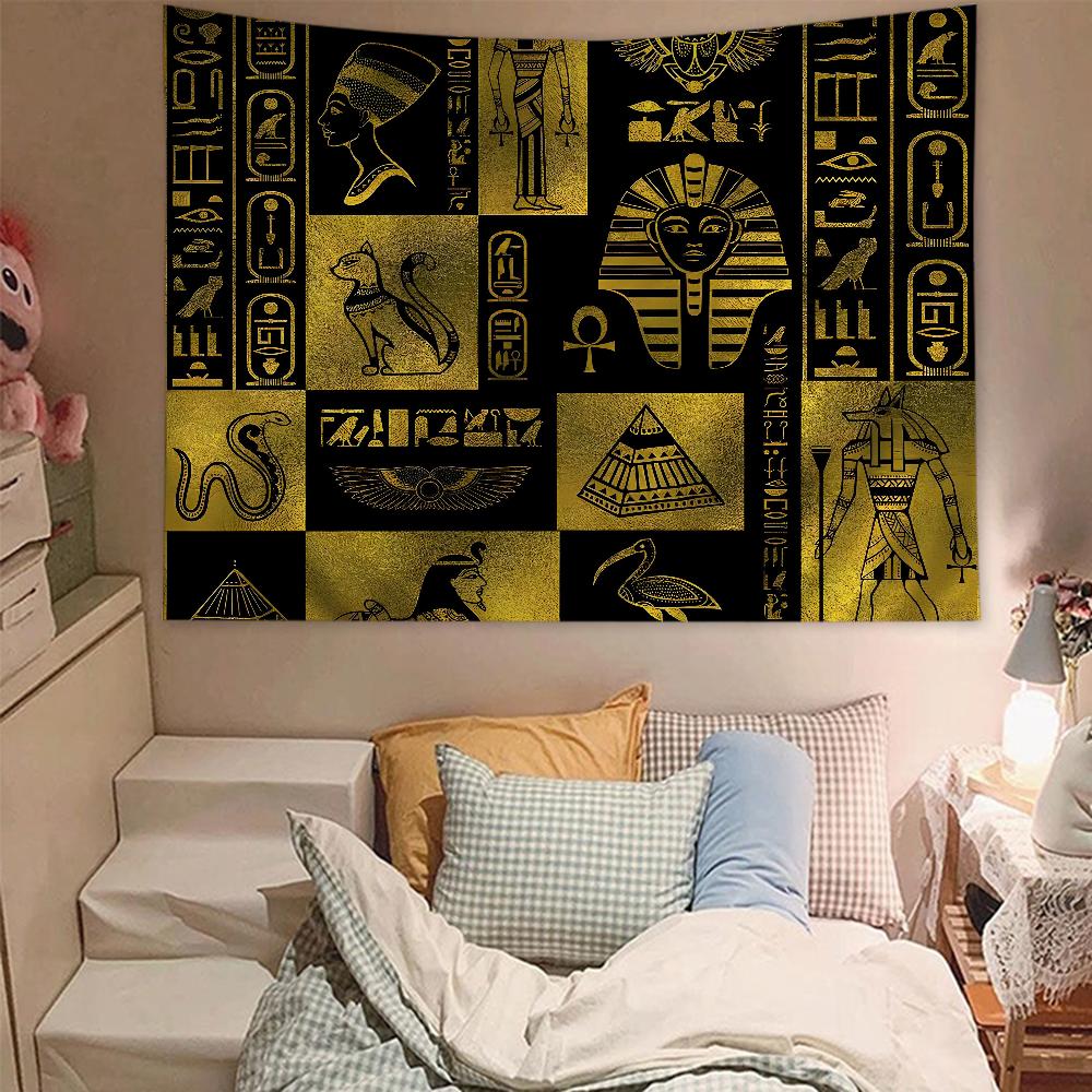 Japanese Anime Wall Hanging Tapestry Ancient Egyptian Carpet God Egyptian Cat Anubis Art Print Home Decor