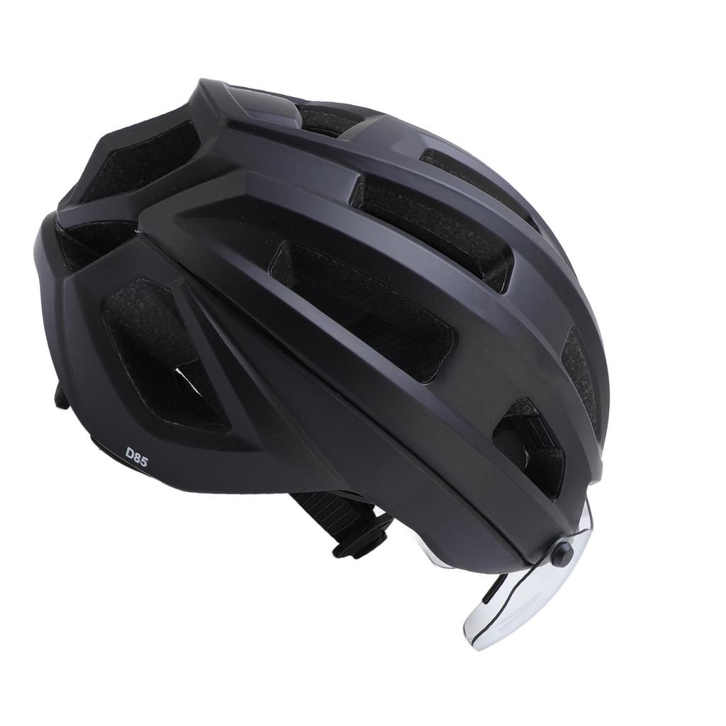 Bike Helmet with Magnetic Photochromic Goggles PC EPS Windproof Impact Proof Lightweight Breathable Cycling Helmet for Men Women Matte Black